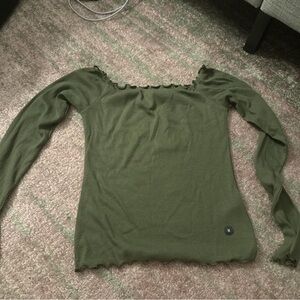 Olive Green Long Sleeve Top
